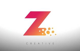 z-Punkte-Buchstaben-Logo-Design mit kreativer künstlerischer Blase, geschnitten in lila Farbvektor vektor
