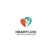mall för logotyp för hjärtvård gratis nedladdning vektor
