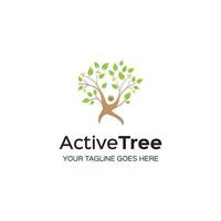 Aktive Baum-Logo-Vorlage kostenlos herunterladen vektor