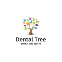 mall för dental tree logotyp gratis nedladdning vektor