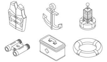 sjösäkerhet ikoner som vektor outine