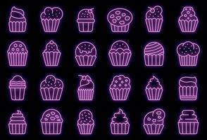 Muffin-Symbole setzen Vektorneon