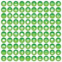 100 Statistikdatensymbole setzen grünen Kreis vektor