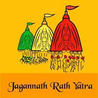 shri jagannath puri rath yatra festival vektorillustration. vektor