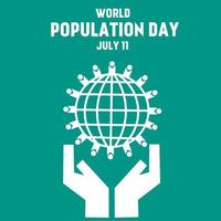 illustration av världens befolkningsdag hälsning-11 juli vektor