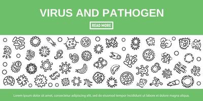 virus- und erregerbanner, umrissstil vektor