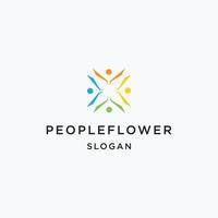 Menschen Blume Logo Symbol flache Designvorlage vektor