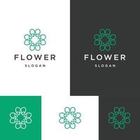 blomma logotyp ikon platt formgivningsmall vektor