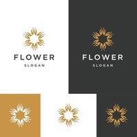 blomma logotyp ikon platt formgivningsmall vektor