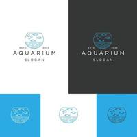 Vorlage für das Design von Aquarienlogo-Symbolen vektor