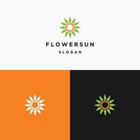 Blume Sonne Logo Symbol Designvorlage vektor