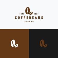 kaffebönor logotyp ikon platt formgivningsmall vektor