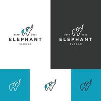 elefant abstrakt logotyp ikon platt formgivningsmall vektor