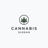 cannabis logotyp ikon designmall vektor