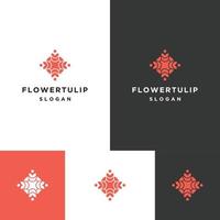 blomma tulpan logotyp ikon formgivningsmall vektor