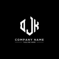 djk-Buchstaben-Logo-Design mit Polygonform. djk-polygon- und würfelform-logo-design. Djk Sechseck-Vektor-Logo-Vorlage in weißen und schwarzen Farben. djk-monogramm, geschäfts- und immobilienlogo. vektor