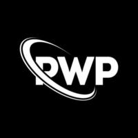 pwp logotyp. pwp brev. pwp brev logotyp design. initialer pwp logotyp länkad med cirkel och versaler monogram logotyp. pwp-typografi för teknik-, affärs- och fastighetsmärke. vektor