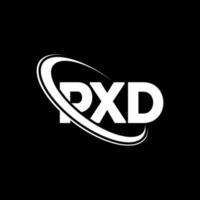 pxd-Logo. pxd Brief. pxd-Buchstaben-Logo-Design. Initialen pxd-Logo verbunden mit Kreis und Monogramm-Logo in Großbuchstaben. pxd-typografie für technologie-, geschäfts- und immobilienmarke. vektor