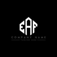 eaf-Buchstaben-Logo-Design mit Polygonform. Eaf-Polygon- und Würfelform-Logo-Design. eaf Sechseck-Vektor-Logo-Vorlage in weißen und schwarzen Farben. eaf-monogramm, geschäfts- und immobilienlogo. vektor