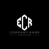ECR-Brief-Logo-Design mit Polygonform. ECR-Polygon- und Würfelform-Logo-Design. ECR-Sechseck-Vektor-Logo-Vorlage in weißen und schwarzen Farben. ecr-monogramm, geschäfts- und immobilienlogo. vektor