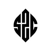 szc-Kreisbuchstabe-Logo-Design mit Kreis- und Ellipsenform. szc Ellipsenbuchstaben mit typografischem Stil. Die drei Initialen bilden ein Kreislogo. szc-Kreis-Emblem abstrakter Monogramm-Buchstaben-Markierungsvektor. vektor