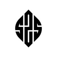 szs-Kreisbuchstaben-Logo-Design mit Kreis- und Ellipsenform. szs Ellipsenbuchstaben mit typografischem Stil. Die drei Initialen bilden ein Kreislogo. szs-Kreis-Emblem abstrakter Monogramm-Buchstaben-Markierungsvektor. vektor