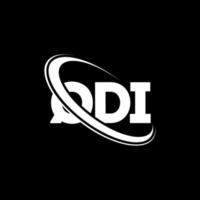 qdi-Logo. qdi-Brief. qdi-Buchstaben-Logo-Design. Initialen qdi-Logo verbunden mit Kreis und Monogramm-Logo in Großbuchstaben. qdi-typografie für technologie-, geschäfts- und immobilienmarke. vektor