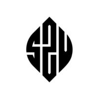 szv-Kreisbuchstaben-Logo-Design mit Kreis- und Ellipsenform. szv Ellipsenbuchstaben mit typografischem Stil. Die drei Initialen bilden ein Kreislogo. szv Kreisemblem abstrakter Monogramm-Buchstabenmarkierungsvektor. vektor