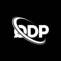 qdp logotyp. qdp bokstav. qdp bokstavslogotypdesign. initialer qdp logotyp länkad med cirkel och versaler monogram logotyp. qdp-typografi för teknik-, affärs- och fastighetsmärke. vektor