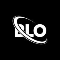 blo-Logo. blo brief. blo-Buchstaben-Logo-Design. Initialen-Blo-Logo, verbunden mit Kreis und Monogramm-Logo in Großbuchstaben. blo-typografie für technologie-, geschäfts- und immobilienmarke. vektor