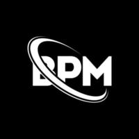 bpm-Logo. BPM-Brief. BPM-Brief-Logo-Design. Initialen bpm-Logo verbunden mit Kreis und Monogramm-Logo in Großbuchstaben. BPM-Typografie für Technologie-, Geschäfts- und Immobilienmarken. vektor