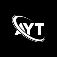 ayt-Logo. ja Brief. ayt-Brief-Logo-Design. Initialen ayt-Logo verbunden mit Kreis und Monogramm-Logo in Großbuchstaben. ayt-typografie für technologie-, geschäfts- und immobilienmarke. vektor