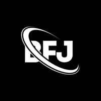bfj-Logo. bfj brief. bfj-Brief-Logo-Design. bfj-Logo mit den Initialen, verbunden mit einem Kreis und einem Monogramm-Logo in Großbuchstaben. bfj Typografie für Technologie-, Business- und Immobilienmarke. vektor