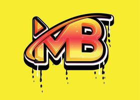 mb-Buchstaben-Alphabet-Swoosh-Logo-Vektor vektor