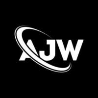 ajw-Logo. ajw Brief. ajw-Buchstaben-Logo-Design. Initialen ajw-Logo verbunden mit Kreis und Monogramm-Logo in Großbuchstaben. ajw Typografie für Technologie-, Geschäfts- und Immobilienmarke. vektor