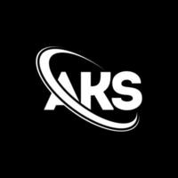 aks logotyp. aks brev. aks bokstavslogotypdesign. initialer aks logotyp länkad med cirkel och versaler monogram logotyp. aks typografi för teknik, företag och fastighetsmärke. vektor