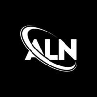 Aln-Logo. Aln-Brief. aln-Brief-Logo-Design. Initialen-Aln-Logo, verbunden mit Kreis und Monogramm-Logo in Großbuchstaben. aln typografie für technologie, business und immobilienmarke. vektor