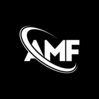 amf-Logo. amf brief. amf-Buchstaben-Logo-Design. Initialen amf-Logo verbunden mit Kreis und Monogramm-Logo in Großbuchstaben. amf typografie für technologie, business und immobilienmarke. vektor