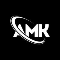 amk logotyp. amk brev. amk brev logotyp design. initialer amk logotyp länkad med cirkel och versaler monogram logotyp. amk typografi för teknik, företag och fastighetsmärke. vektor