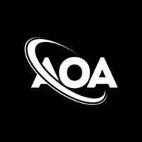 aoa logotyp. aoa brev. aoa bokstavslogotypdesign. initialer aoa logotyp länkad med cirkel och versaler monogram logotyp. aoa typografi för teknik, affärs- och fastighetsmärke. vektor