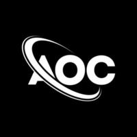 aoc-Logo. aoc-Brief. aoc-Brief-Logo-Design. Initialen aoc-Logo verbunden mit Kreis und Monogramm-Logo in Großbuchstaben. aoc-typografie für technologie-, geschäfts- und immobilienmarke. vektor