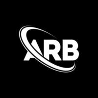 arb-Logo. arb-Brief. arb-Buchstaben-Logo-Design. Initialen arb Logo verbunden mit Kreis und Monogramm-Logo in Großbuchstaben. arb typografie für technologie, business und immobilienmarke. vektor