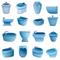 Bidet-Icons Set, Cartoon-Stil vektor