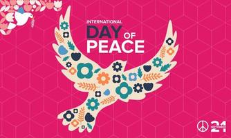 Internationaler Tag des Friedens. geometrisches plakat, hintergrund, grußkartenvektorillustration