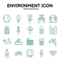 miljövänliga tunna ikoner och använda ren energi. bryr sig om världen. vektor