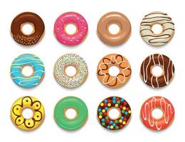 Donuts-Icons gesetzt, Cartoon-Stil vektor