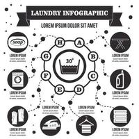 Wäsche-Infografik-Konzept, einfachen Stil vektor