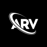 arv-Logo. arv-Brief. arv-Buchstaben-Logo-Design. Initialen arv-Logo verbunden mit Kreis und Monogramm-Logo in Großbuchstaben. Arv-Typografie für Technologie-, Geschäfts- und Immobilienmarken. vektor