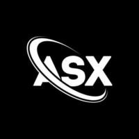asx-Logo. asx-Brief. asx-Buchstaben-Logo-Design. Initialen asx-Logo verbunden mit Kreis und Monogramm-Logo in Großbuchstaben. asx-typografie für technologie-, geschäfts- und immobilienmarke. vektor