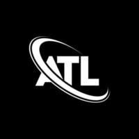 atl-Logo. atl-Brief. atl-Buchstaben-Logo-Design. initialen atl-logo verbunden mit kreis und monogramm-logo in großbuchstaben. atl typografie für technologie-, geschäfts- und immobilienmarke. vektor